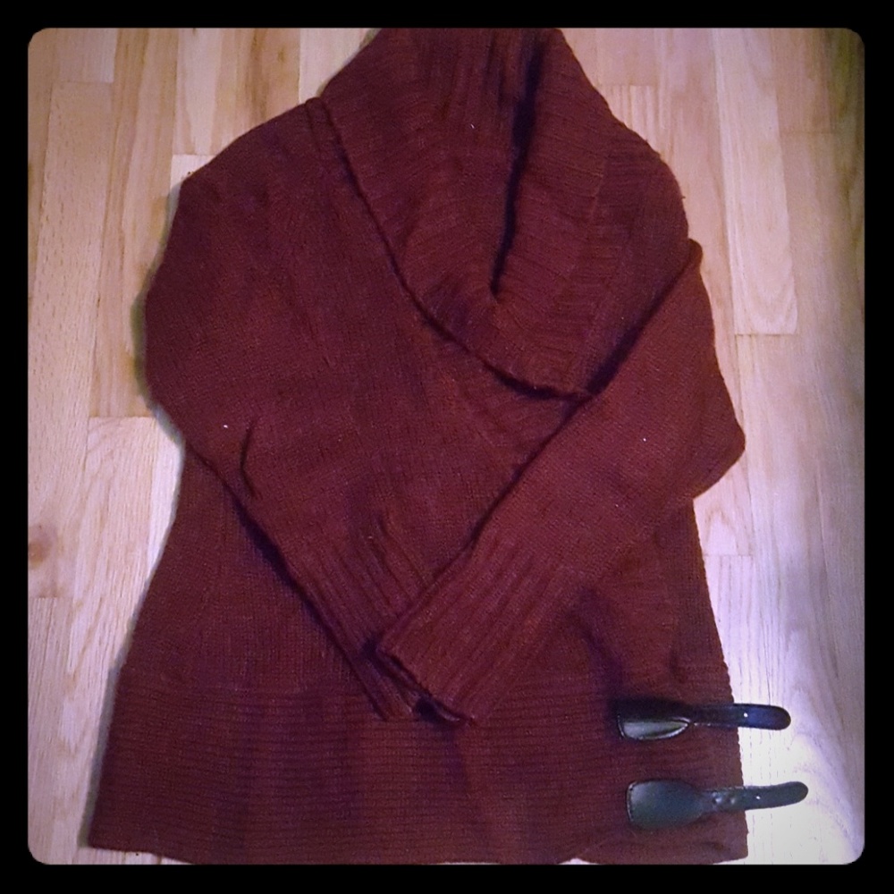 Belted wrap sweater